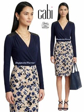 CAbi drape top with faux leather shoulder top *shop@iamwarrior